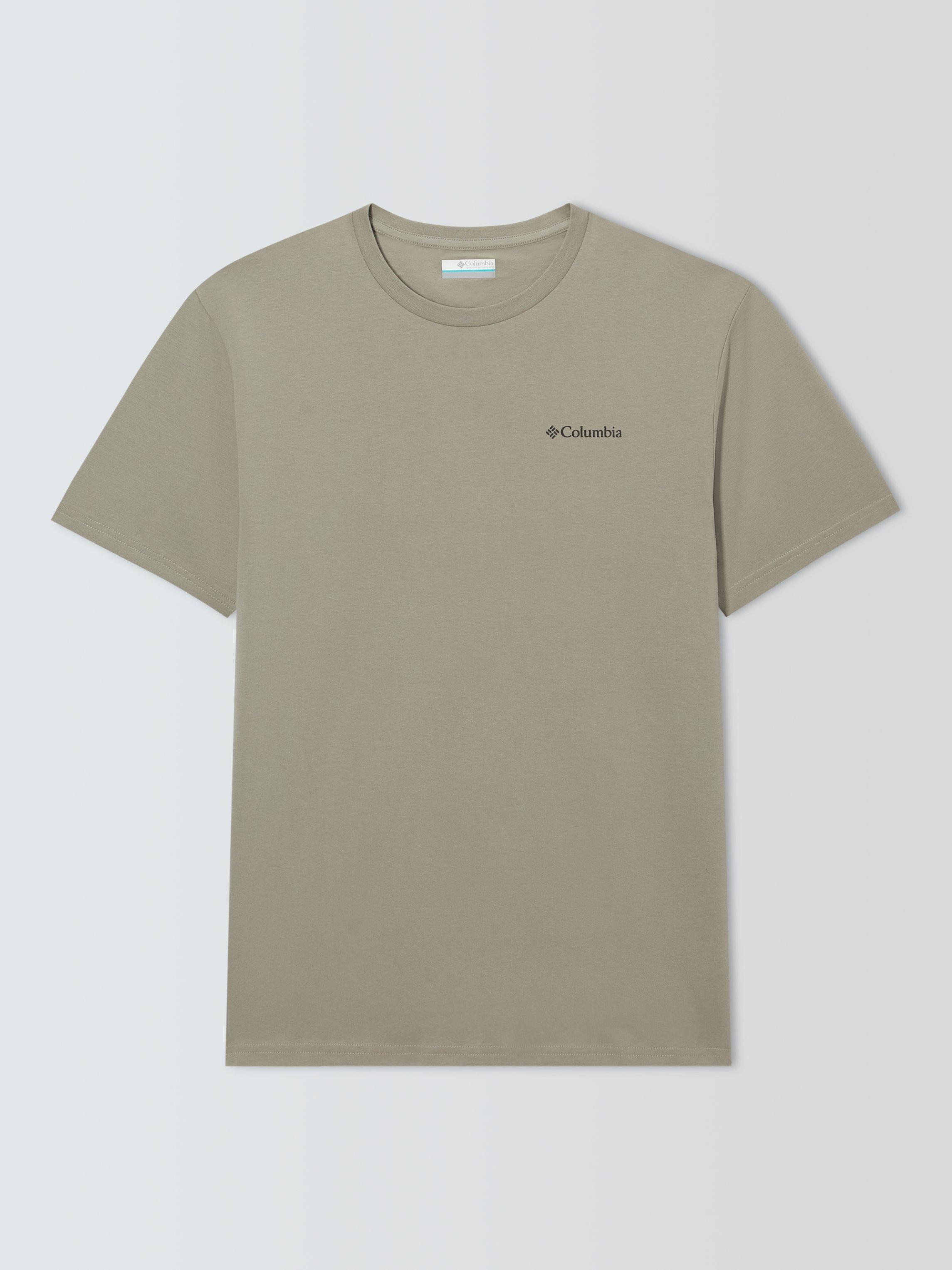 Product image 4 of 6, which shows Columbia Barton Springs Cotton Regular Fit Short Sleeve Graphic T-Shirt, Safari, S