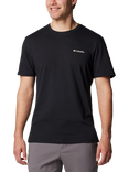 Columbia North Cascades Cotton Regular Fit Short Sleeve Logo T-Shirt, Black Hex Flag