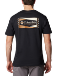 Columbia North Cascades Cotton Regular Fit Short Sleeve Logo T-Shirt, Black Hex Flag