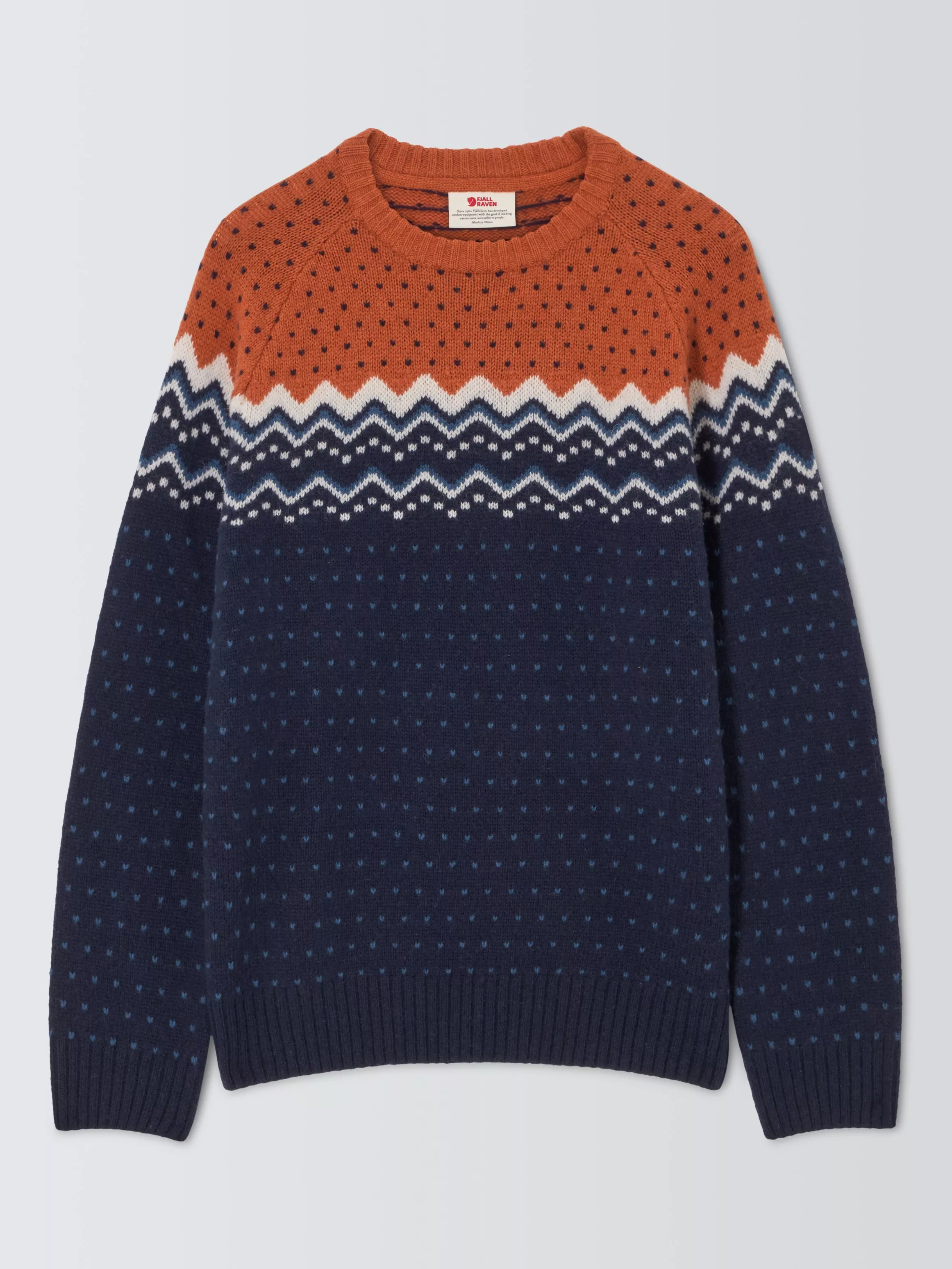 Fjallraven Ovik Wool Knitted Jumper Navy Terra Cotta