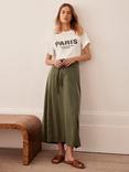 Mint Velvet Column Maxi Skirt, Khaki