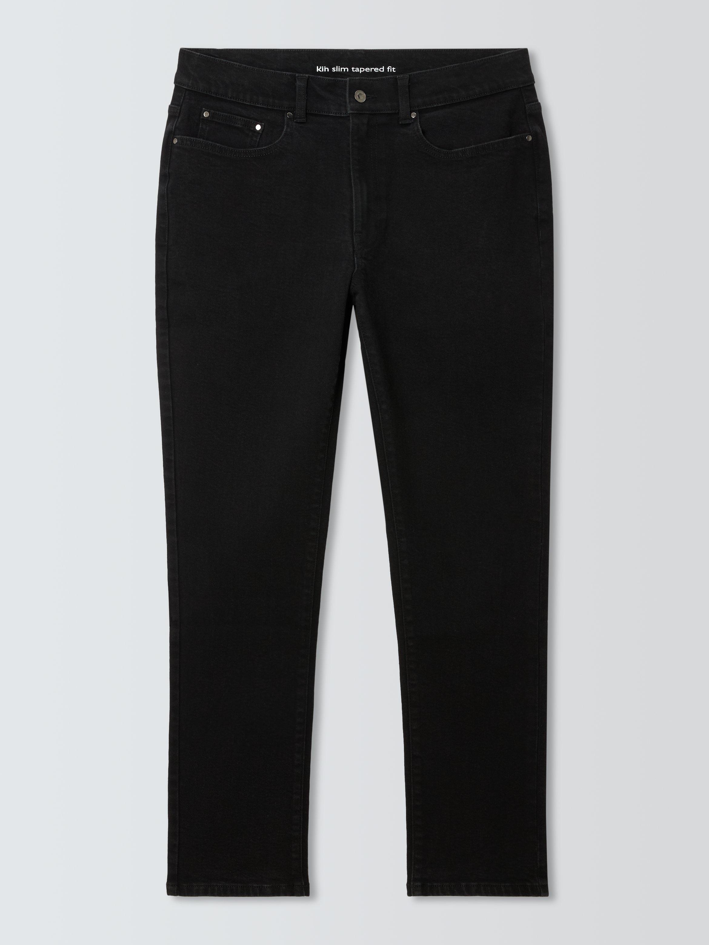 Product image 4 of 6, which shows Kin Slim Fit Tapered Leg Denim Jeans, Black, 34R