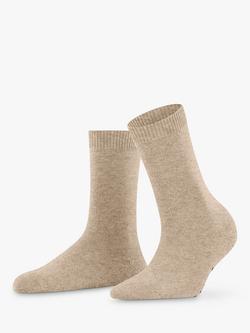 FALKE Cosy Wool & Cashmere Blend Socks, Beige