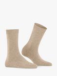 FALKE Cosy Wool & Cashmere Blend Socks, Beige