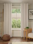 John Lewis Boucle Pair Blackout/Thermal Lined Eyelet Curtains, Marshmallow