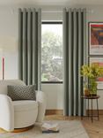John Lewis Boucle Pair Blackout/Thermal Lined Eyelet Curtains