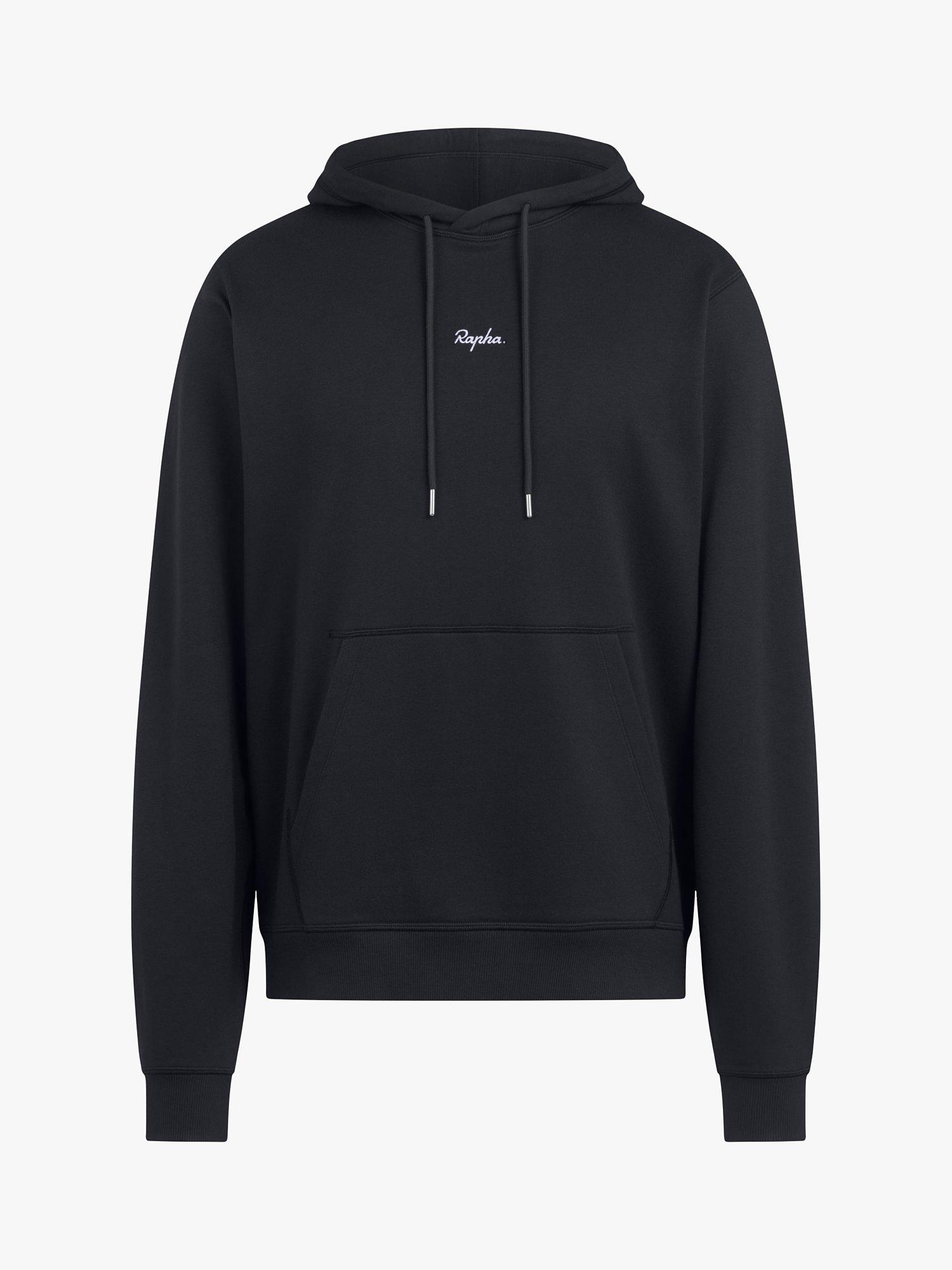 Rapha Logo Organic Cotton Hoodie, Black