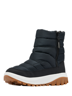 Columbia Snowtrot Insulated Waterproof Snow Boots, Black/Sea Salt - view 2, Black, Sea Salt