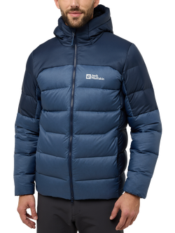 Jack Wolfskin Men's Nebelhorn Down Hooded Jacket, Nature Blue, Nature Blue
