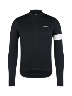 Rapha Core Jersey Long Sleeve Cycling Top, Black/White, Black/White