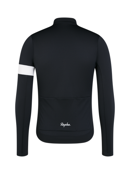 Rapha Core Jersey Long Sleeve Cycling Top, Black/White - view 2, Black/White