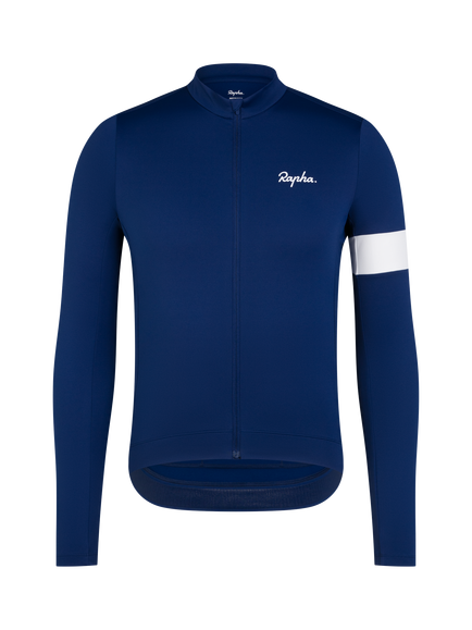 Rapha Long Sleeve Cycling Jersey, Navy/White, Navy/White