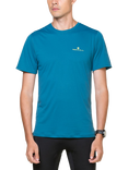 Ronhill Short Sleeve Relaxed Fit Running T-Shirt, Deep Teal/Acid