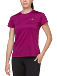 Ronhill Short Sleeve Running T-Shirt, Blackcurrant/Mango