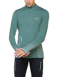 Ronhill Long Sleeve Thermal Running Top, Dark Sage/Reflect