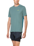 Ronhill Short Sleeve Running T-Shirt, Dark Sage/Teal