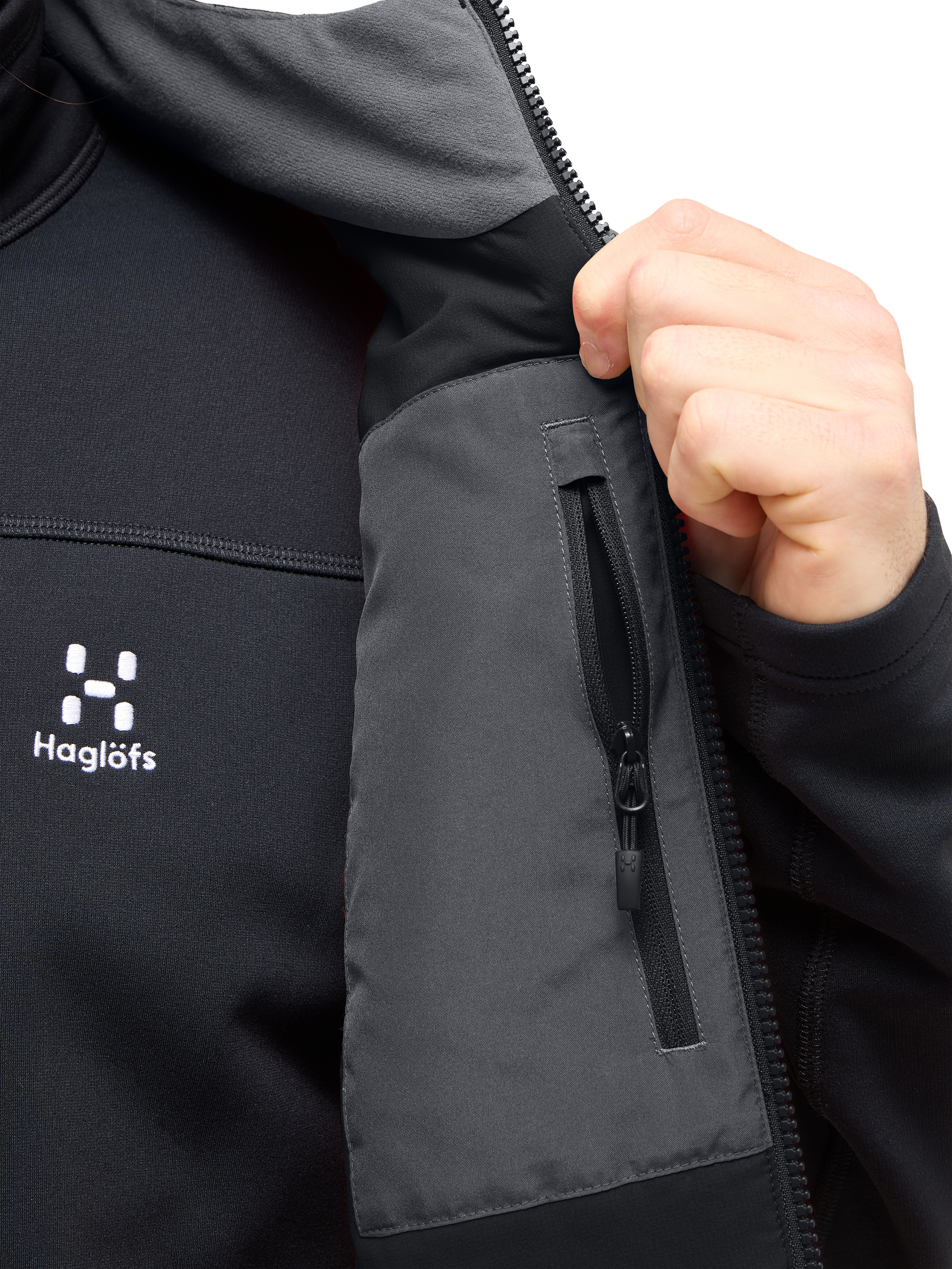 Product image 4 of 7, which shows Haglöfs Men's Mimic Alert Vest Jacket, True Black, S
