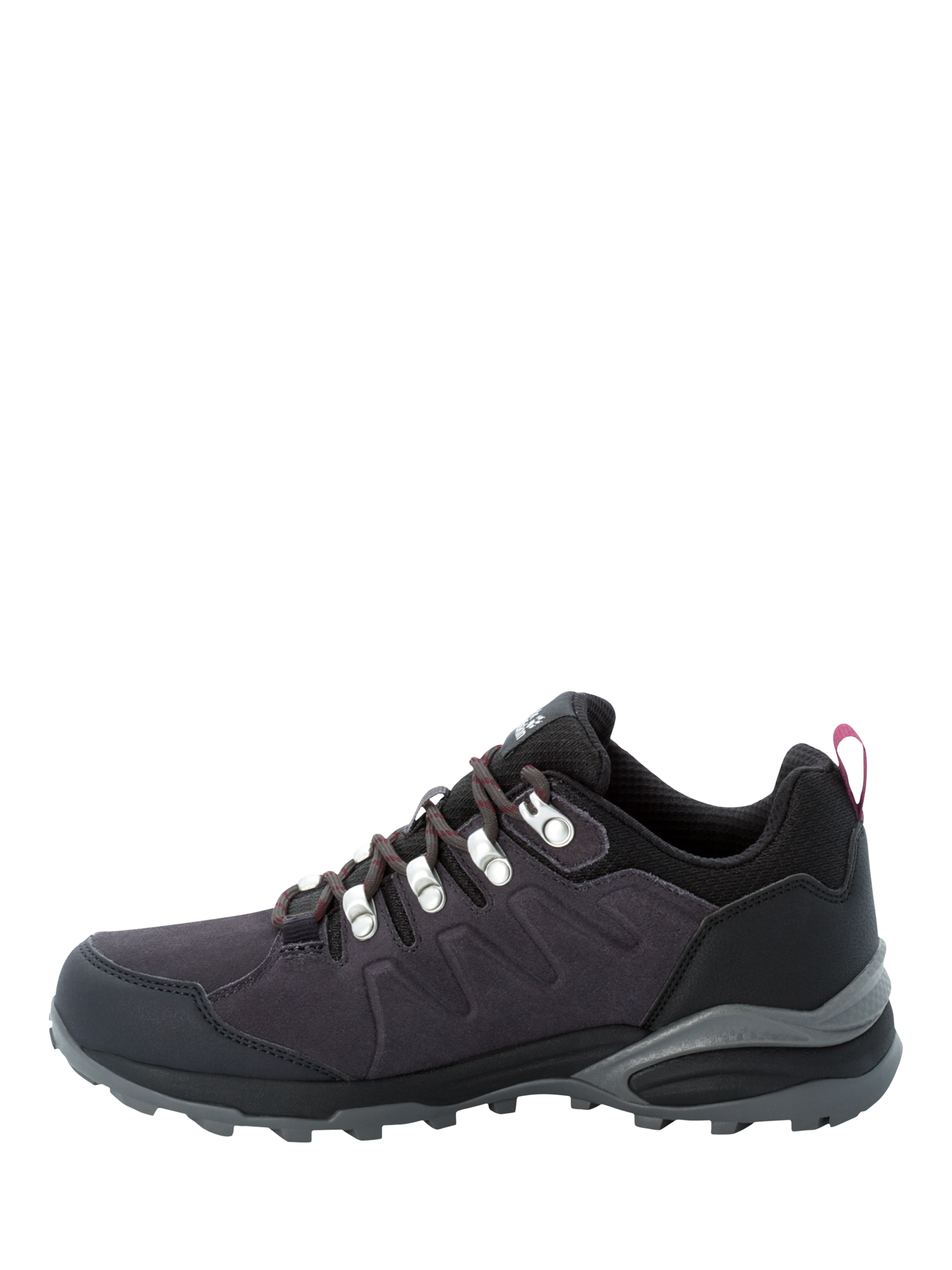 Product image 2 of 6, which shows Jack Wolfskin Refugio Texapore Waterproof Mid Hiking Boots, Steel/Purple, 4
