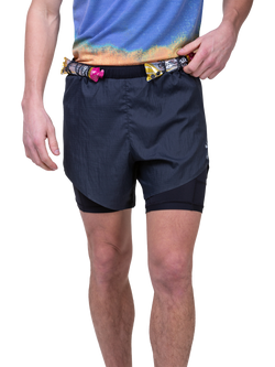 Ronhill 2-In-1 Sports Shorts, All Black, R009 All Black