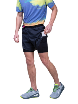 Ronhill 2-In-1 Sports Shorts, All Black - view 2, R009 All Black