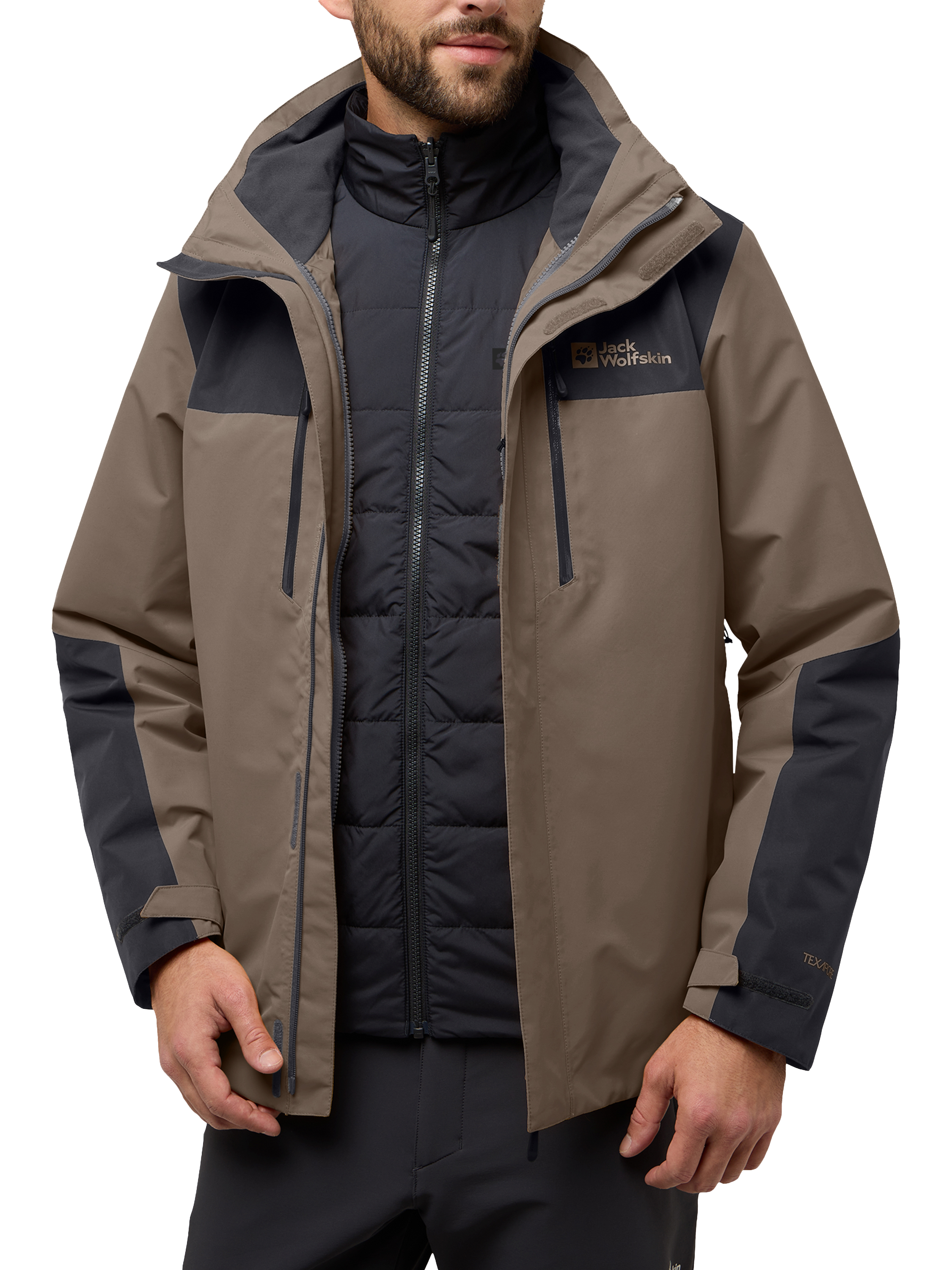 Jack Wolfskin Jasper 3 in 1 Men s Jacket Cold Coffee