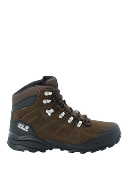 Jack Wolfskin Refugio Texapore Waterproof Mid Hiking Boots, Brown/Phantom, Brown / Phantom