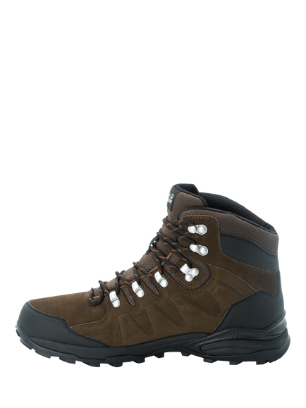 Jack Wolfskin Refugio Texapore Waterproof Mid Hiking Boots, Brown/Phantom - view 2, Brown / Phantom