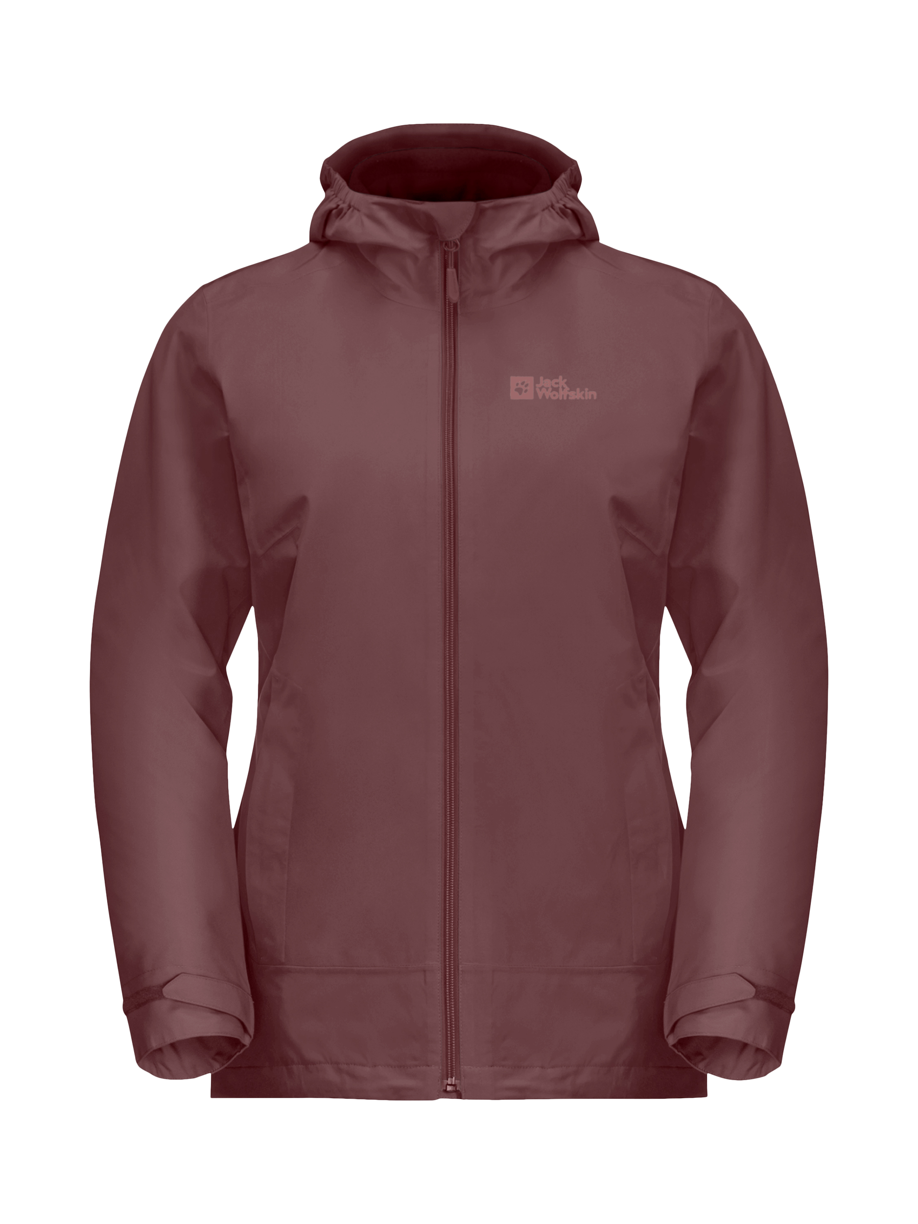 Product image 1 of 3, which shows Jack Wolfskin Moonrise 3-In-1 Hooded Hiking Jacket, Red Ochre, XS