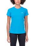 Ronhill Women's Vapourlite Short Sleeve T-Shirt, Azure/Bright White