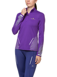 Ronhill Long Sleeve Half Zip Thermal Base Layer Running Top, Regal Purple