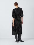 John Lewis Agnes Polka Dot Midi Dress, Black/Multi