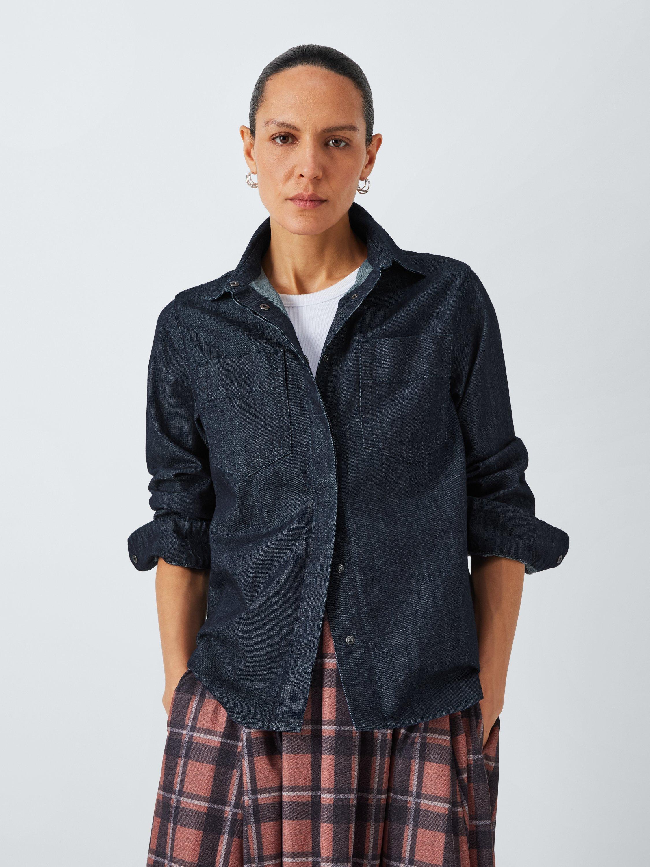 John Lewis Cotton Denim Shirt Blue Rinse