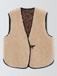 Leon & Harper Vallos Faux Fur Gilet, Off White/Multi