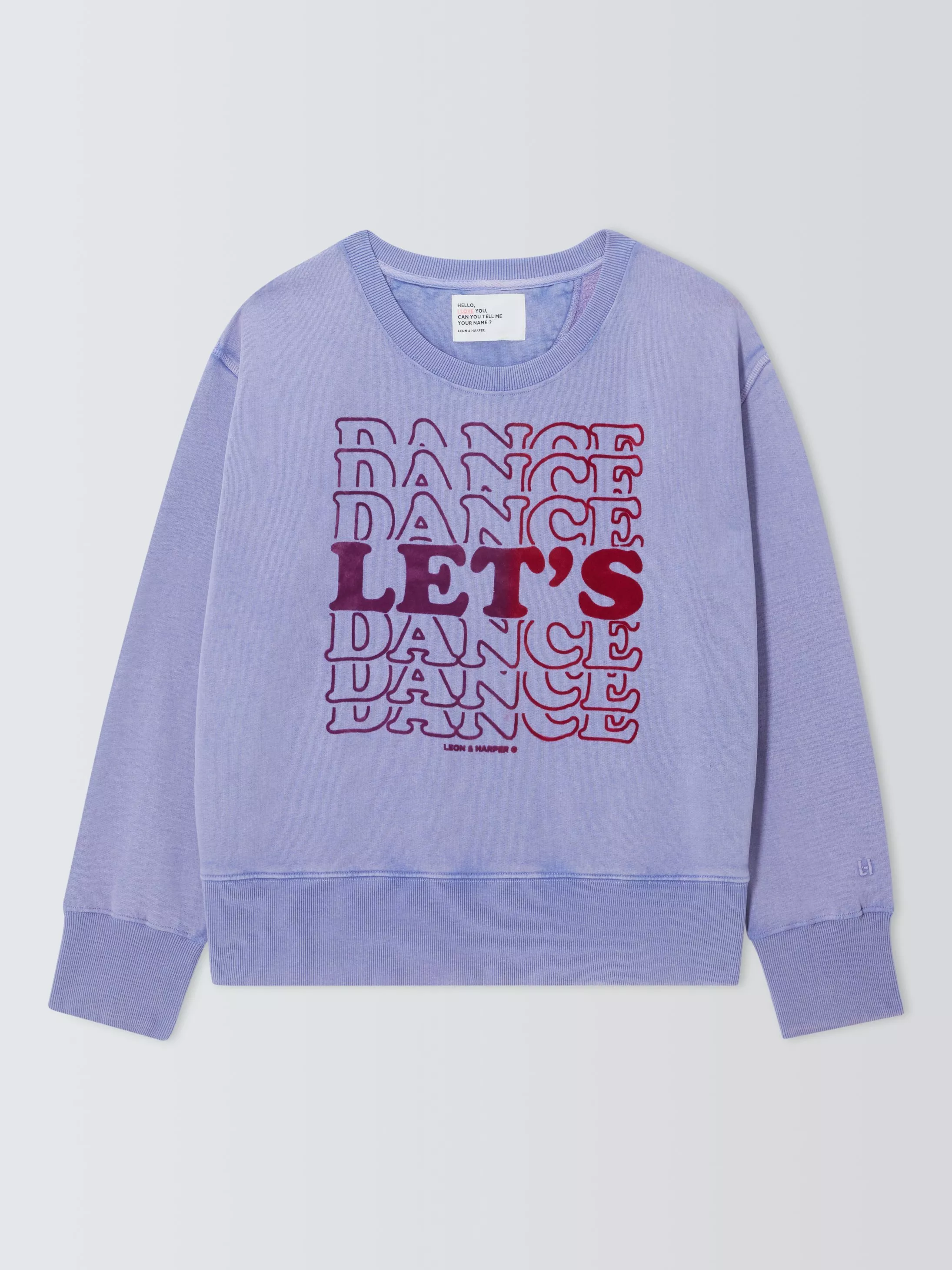 Leon & Harper Sorbet Let's Dance Organic Cotton Blend Sweatshirt, Lilac