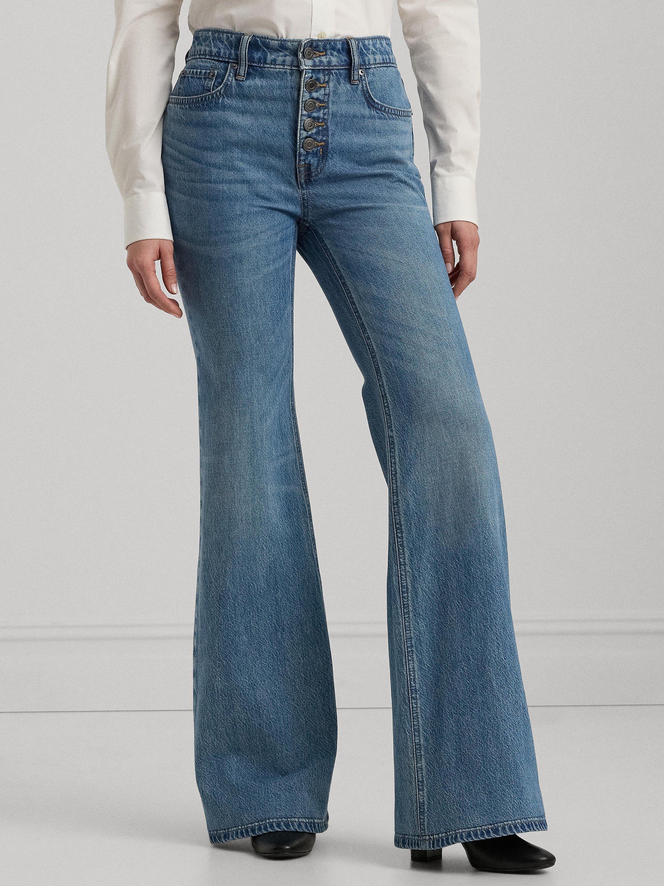 Lauren Ralph Lauren Retro Flare Button Fly Jeans Dusk Indigo Wash