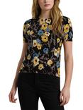 Lauren Ralph Lauren Eyelah Floral Top, Black/Multi