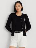 Lauren Ralph Lauren Ralhan Cotton Cable Knit Cardigan, Black