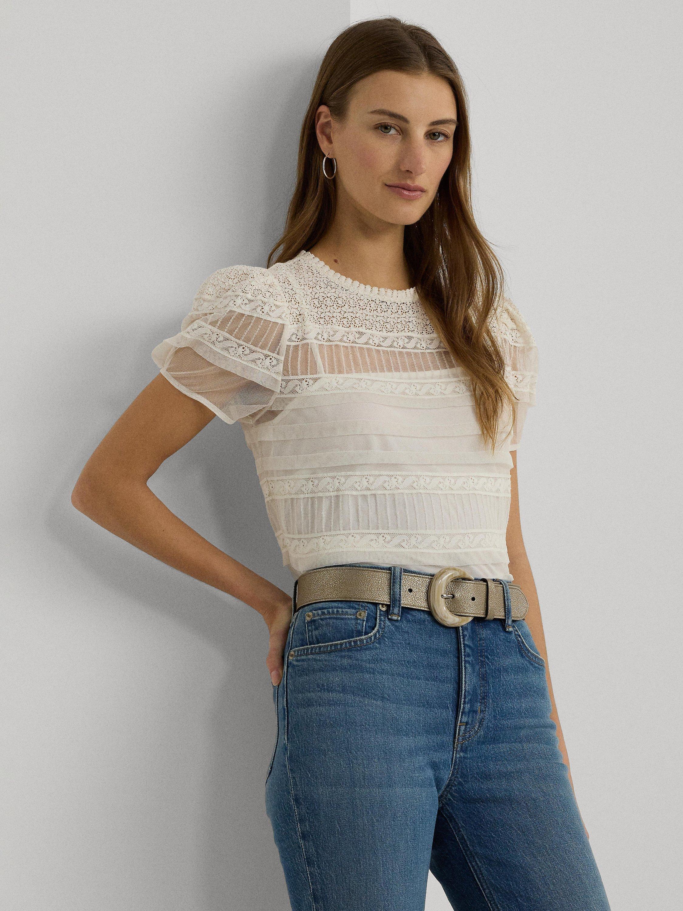 Ralph lauren lace top best sale