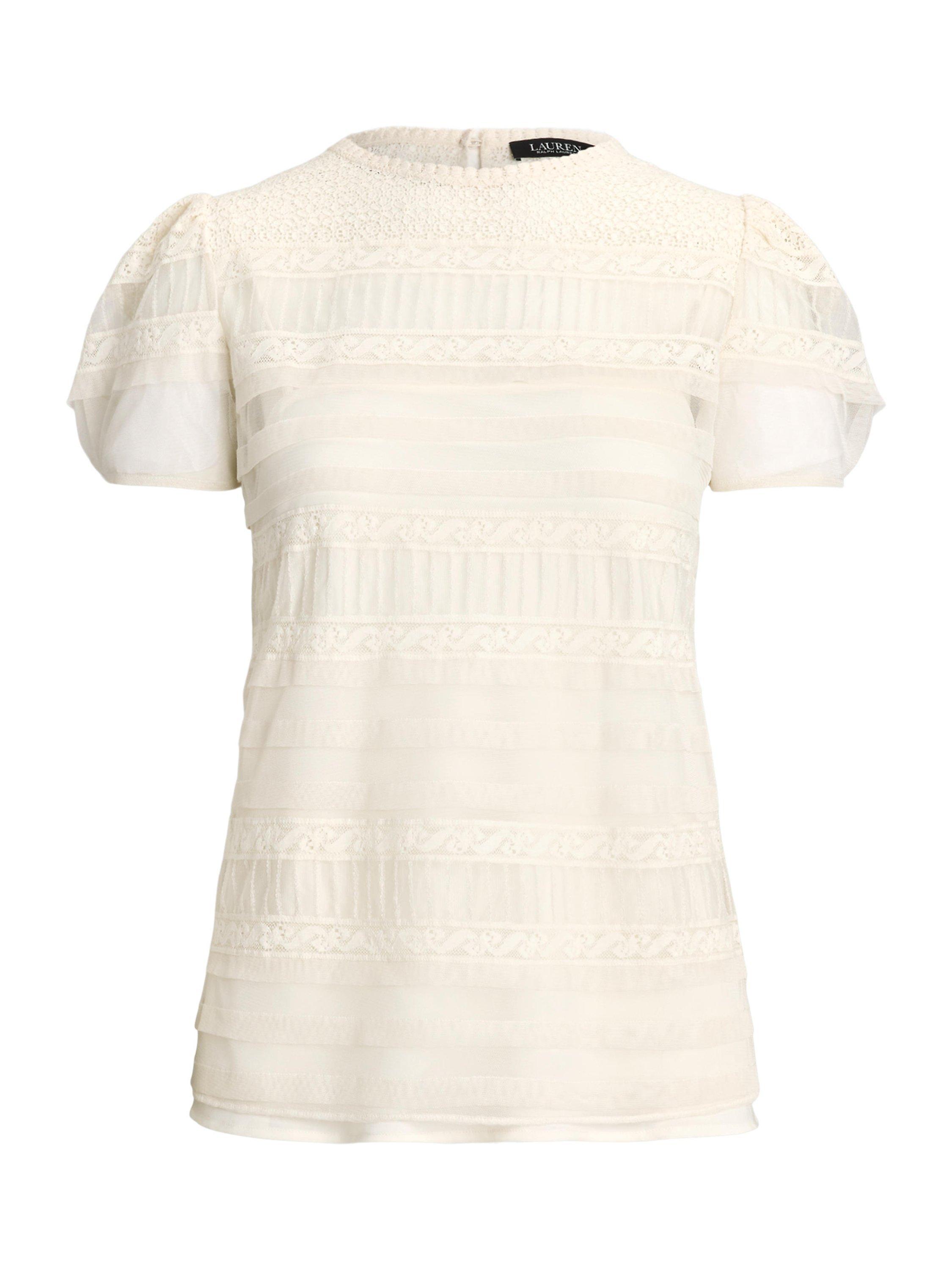 Ralph lauren white lace top best sale