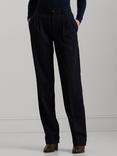 Lauren Ralph Lauren Ivelisse Wool Blend Trousers, Navy/Cream