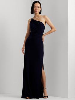 Lauren Ralph Lauren Belina Asymmetric Maxi Dress, Lighthouse Navy