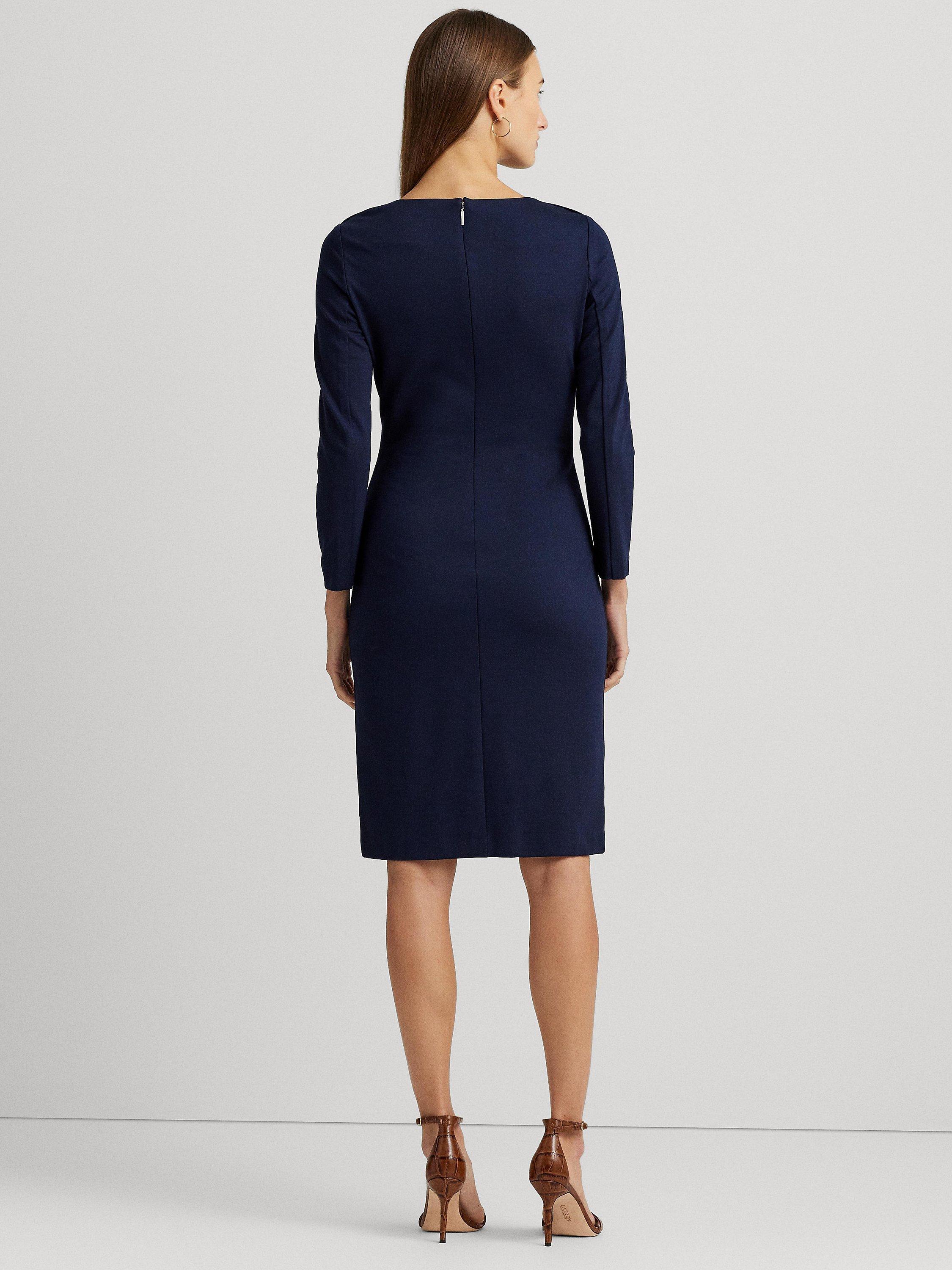 Product image 2 of 8, which shows Lauren Ralph Lauren Romee Ponte Dress, Lighthouse Navy, 18