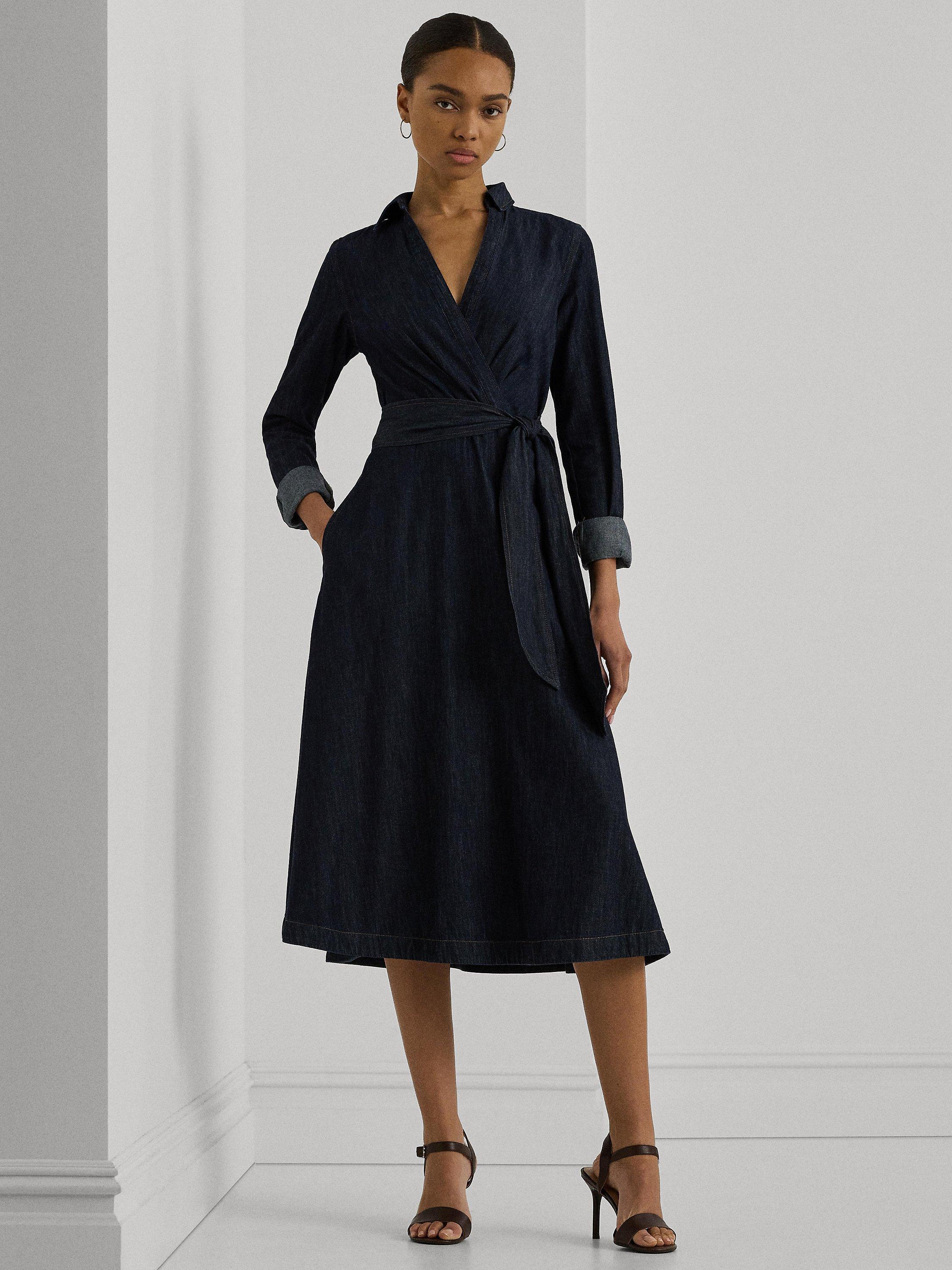 Black faux wrap dress hotsell