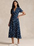 Polo Ralph Lauren Floral Crepe Dress, Blue/Multi