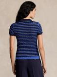 Polo Ralph Lauren Stripe Polo Shirt, Navy/Kite Blue