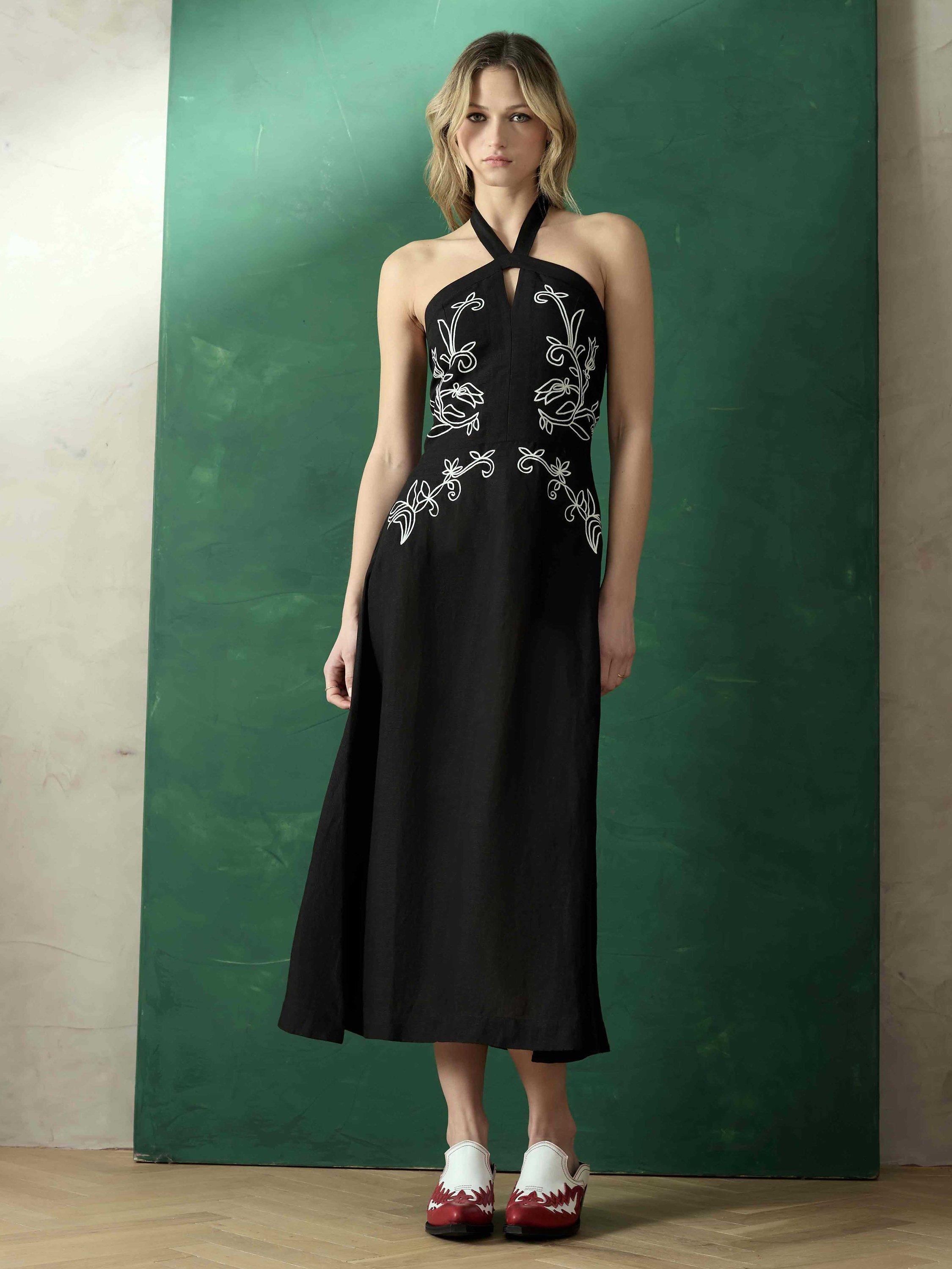 Brora Cornelli Linen Blend Dress, Black