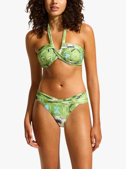 Seafolly Kasbah Twist Hipster Swim Brief, Sage Sage - view 2, Sage Sage