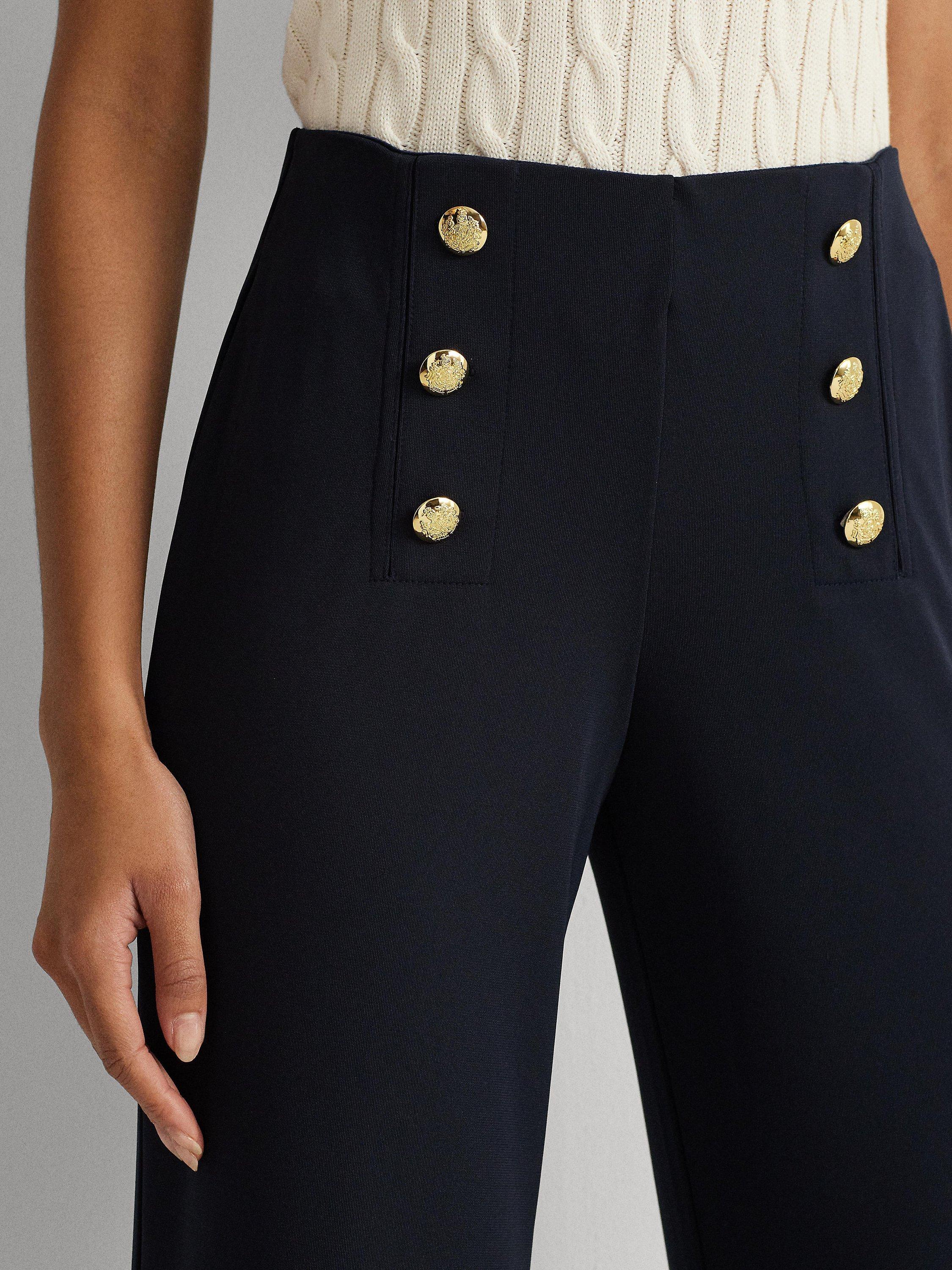 Product image 3 of 5, which shows Lauren Ralph Lauren Corydon High Rise Trousers, Lauren Navy, XL