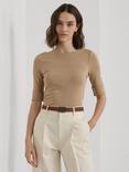 Lauren Ralph Lauren Judy Boat Neck Top, Birch Tan