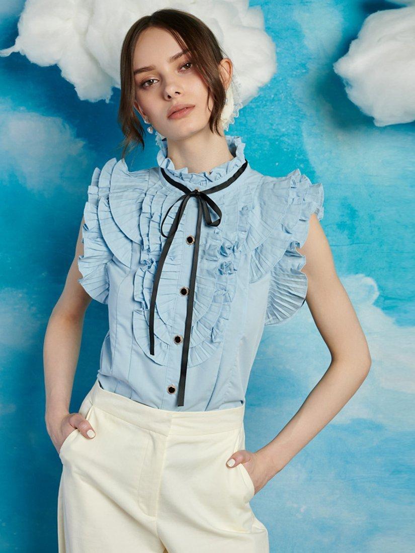 Sister Jane Lasso Pleat Blouse, Blue